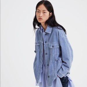 ZARA Corduroy Blue Oversize Jacket (NEW)